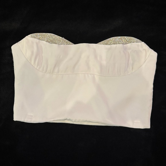 Zara crop top with rhinestone top XS/S - Picture 1 of 4
